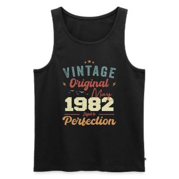 Mai 1982 Geburtstag Mai 1982 Geschenk Mai 1982 - Männer Premium Bio Tank Top - Schwarz - Vorne - AI Model Male 178 light (178cm)