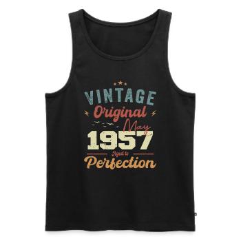 Mai 1957 Geburtstag Mai 1957 Geschenk Mai 1957 - Männer Premium Bio Tank Top - Schwarz - Vorne - AI Model Male 178 light (178cm)