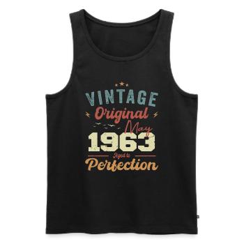 Mai 1963 Geburtstag Mai 1963 Geschenk Mai 1963 - Männer Premium Bio Tank Top - Schwarz - Vorne - Michal (187cm)