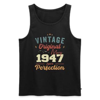 Mai 1947 Geburtstag Mai 1947 Geschenk Mai 1947 - Männer Premium Bio Tank Top - Schwarz - Vorne - Michal (187cm)