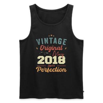 May 2018 Birthday May 2018 Gift May 2018 - Men's Premium Organic Tank Top - black - Front - AI Model Male 178 light (178cm)