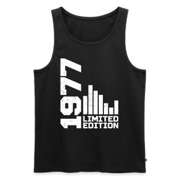 Vintage 1977 Birthday Gift 1977 Year 1977 - Men's Premium Organic Tank Top - black - Front - AI Model Male 178 light (178cm)