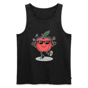 funny dancing apple music - Men's Premium Organic Tank Top - black - Front - Michal (187cm)