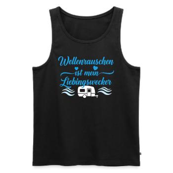 Camping Urlaub mit Wohnwagen - Männer Premium Bio Tank Top - Schwarz - Vorne - Michal (187cm)