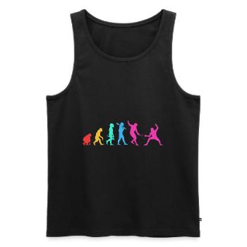 Fechten - Männer Premium Bio Tank Top - Schwarz - Vorne - AI Model Male 178 light (178cm)