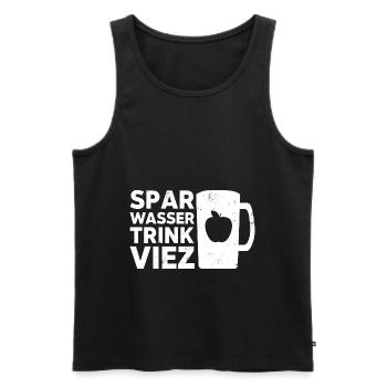 Spar Wasser trink Viez - Männer Premium Bio Tank Top - Schwarz - Vorne - Michal (187cm)