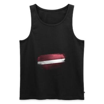Lettland Flagge Europa Geschenkidee - Männer Premium Bio Tank Top - Schwarz - Vorne - AI Model Male 178 light (178cm)