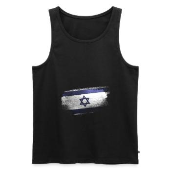 Israël Vernse drapeau Idée de cadeau - Débardeur bio Premium Homme - noir - Devant - Michal (187cm)