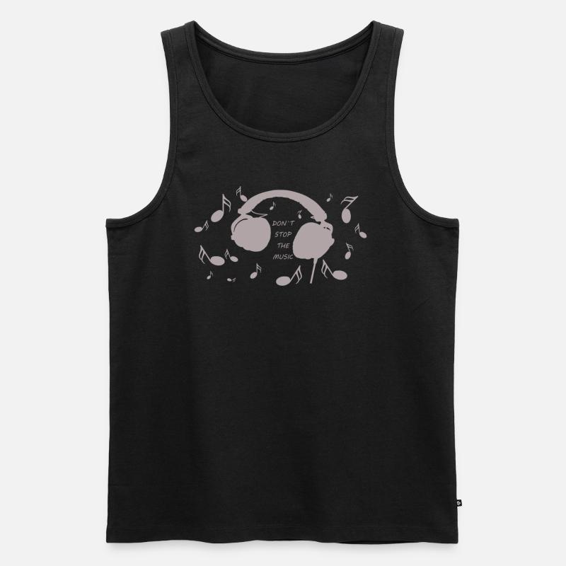 Don´Stop the Music Grau - Männer Premium Bio Tank Top - Schwarz