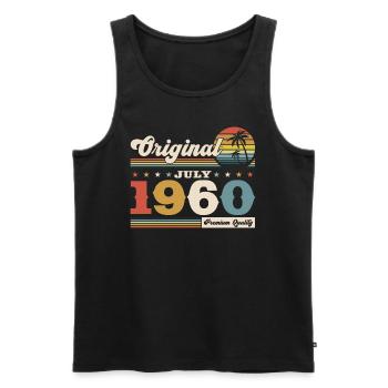 64th Birthday Original July 1960 Vintage 1960 - Men's Premium Organic Tank Top - black - Front - AI Model Male 178 light (178cm)