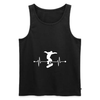 Skateboarding Skater Skateboard Heartbeat - Men's Premium Organic Tank Top - black - Front - Michal (187cm)