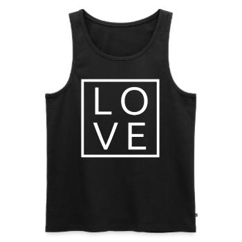 Cool Awesome Love Square Gift Men Women & Kids - Men's Premium Organic Tank Top - black - Front - AI Model Male 178 light (178cm)