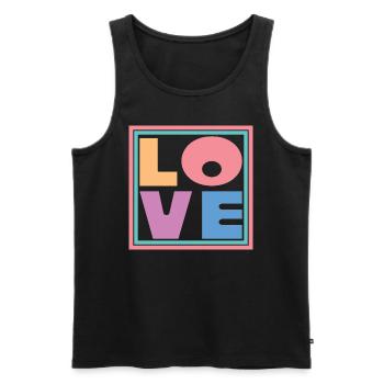 Cool Colorful Love Square Gift Men Women & Kids - Men's Premium Organic Tank Top - black - Front - AI Model Male 178 light (178cm)