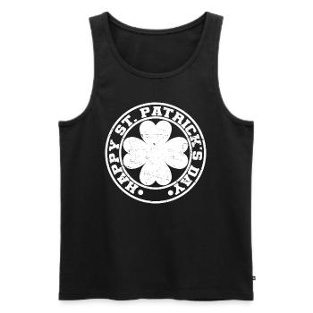 Cadeau de la Saint-Patrick Trèfle Hommes, Femmes, Enfants - Débardeur bio Premium Homme - noir - Devant - Michal (187cm)