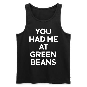 Grüne Bohnen - Männer Premium Bio Tank Top - Schwarz - Vorne - Michal (187cm)
