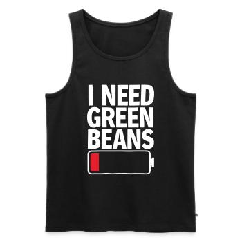 Grüne Bohnen - Männer Premium Bio Tank Top - Schwarz - Vorne - Michal (187cm)