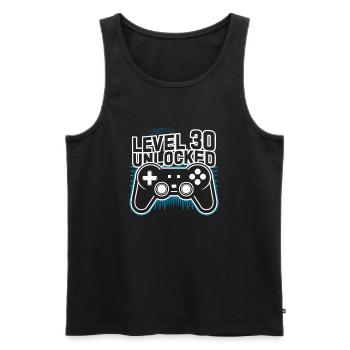 Level 30 Freigeschaltetes Geschenk zum 30. Geburtstag - Männer Premium Bio Tank Top - Schwarz - Vorne - AI Model Male 178 light (178cm)