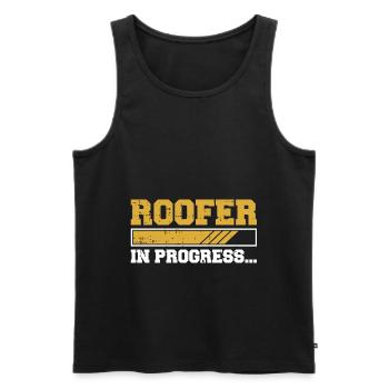 Bauarbeiter Dachdecker Geschenkidee - Männer Premium Bio Tank Top - Schwarz - Vorne - Michal (187cm)