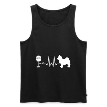 Retro Pomsky propriétaire chien Heartbeat amateurs de vin - Débardeur bio Premium Homme - noir - Devant - Michal (187cm)