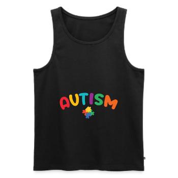 Autisme - Débardeur bio Premium Homme - noir - Devant - Michal (187cm)