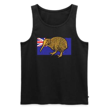 Kiwi Vogel Neuseeland Flagge - Männer Premium Bio Tank Top - Schwarz - Vorne - Michal (187cm)