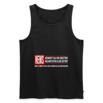Jesus Christus News Jesus Liebt Dich Christlich - Männer Premium Bio Tank Top - Schwarz - Vorne - Michal (187cm)