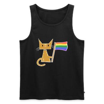 Cat Lgbt Flag Animal Love - Men's Premium Organic Tank Top - black - Front - Michal (187cm)