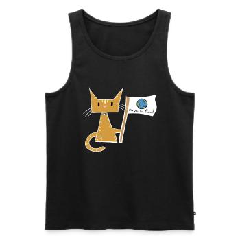 sauver la planète drapeau chat protection du climat - Débardeur bio Premium Homme - noir - Devant - AI Model Male 178 light (178cm)