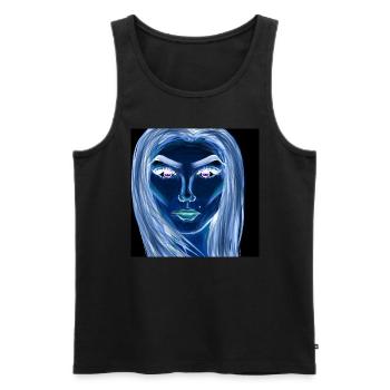 Femme Symbole Visage Art Dessin - Débardeur bio Premium Homme - noir - Devant - AI Model Male 178 light (178cm)