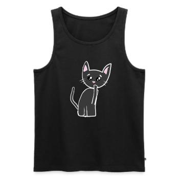 Sad Cat Animal Symbol Sad - Men's Premium Organic Tank Top - black - Front - AI Model Male 178 light (178cm)
