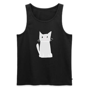 Symbole mignon d’animal de chat - Débardeur bio Premium Homme - noir - Devant - AI Model Male 178 light (178cm)