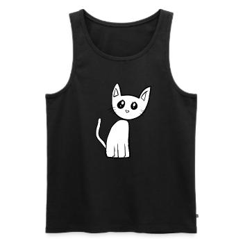 Chat rose animal animal mignon - Débardeur bio Premium Homme - noir - Devant - AI Model Male 178 light (178cm)