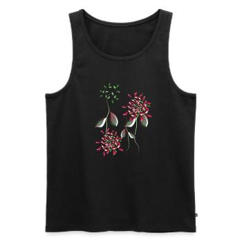 flowers plant symbol shiny pattern - Men's Premium Organic Tank Top - black - Front - Michal (187cm)