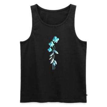 blaue blumen symbol glitzer pflanzen - Männer Premium Bio Tank Top - Schwarz - Vorne - AI Model Male 178 light (178cm)