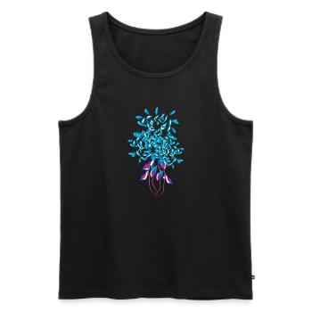 symbol plant blue shiny - Men's Premium Organic Tank Top - black - Front - Michal (187cm)