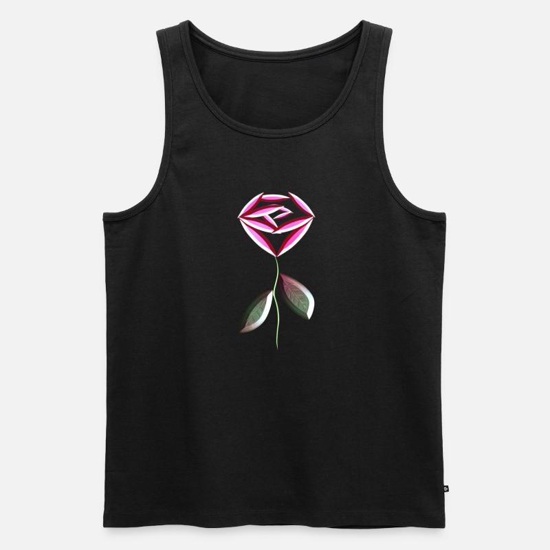 pinke rose blume symbol - Männer Premium Bio Tank Top - Schwarz