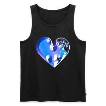 herz blau glitzer narben - Männer Premium Bio Tank Top - Schwarz - Vorne - AI Model Male 178 light (178cm)