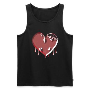herz symbol gebrochen rot narben - Männer Premium Bio Tank Top - Schwarz - Vorne - AI Model Male 178 light (178cm)