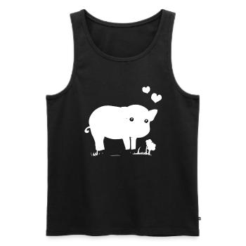 Schwein Süß rosa herzen blume - Männer Premium Bio Tank Top - Schwarz - Vorne - Michal (187cm)
