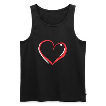rotes herz symbol liebe - Männer Premium Bio Tank Top - Schwarz - Vorne - AI Model Male 178 light (178cm)
