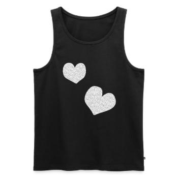 zwei rosa herzen glitzer herz - Männer Premium Bio Tank Top - Schwarz - Vorne - AI Model Male 178 light (178cm)