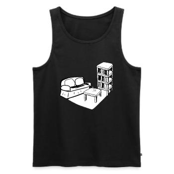 Wohnen Symbol Tisch Sofa Wohnzimmer regal - Männer Premium Bio Tank Top - Schwarz - Vorne - AI Model Male 178 light (178cm)