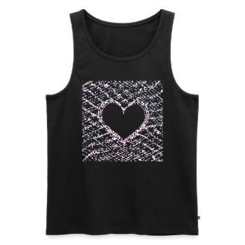 Points Pattern Cross Heart Love Shape - Men's Premium Organic Tank Top - black - Front - AI Model Male 178 light (178cm)