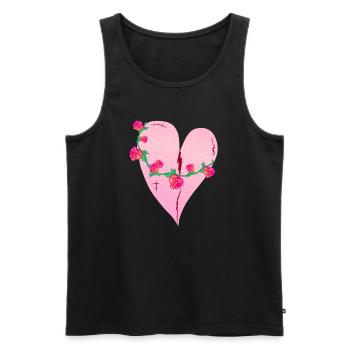 herz rosen narben rosa symbol - Männer Premium Bio Tank Top - Schwarz - Vorne - AI Model Male 178 light (178cm)