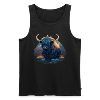 Jak - Männer Premium Bio Tank Top - Schwarz - Vorne - AI Model Male 178 light (178cm)