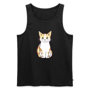 chat jaune animal de compagnie - Débardeur bio Premium Homme - noir - Devant - AI Model Male 178 light (178cm)
