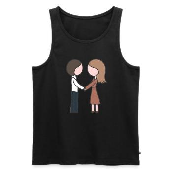 Amour Couple Symbole Couple Amour - Débardeur bio Premium Homme - noir - Devant - Michal (187cm)