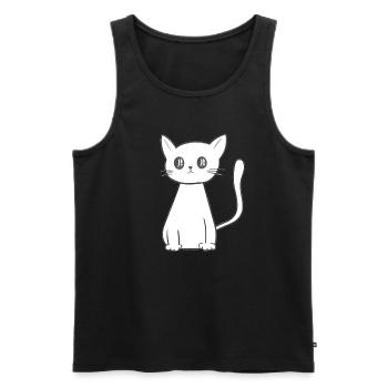 Cartoon Manga Katze Symbol tier - Männer Premium Bio Tank Top - Schwarz - Vorne - Michal (187cm)