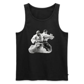 2 Jiu Jitso Kämpfer Geschenk - Männer Premium Bio Tank Top - Schwarz - Vorne - AI Model Male 178 light (178cm)
