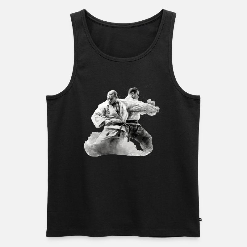 2 Jiu Jitso Kämpfer Geschenk - Männer Premium Bio Tank Top - Schwarz